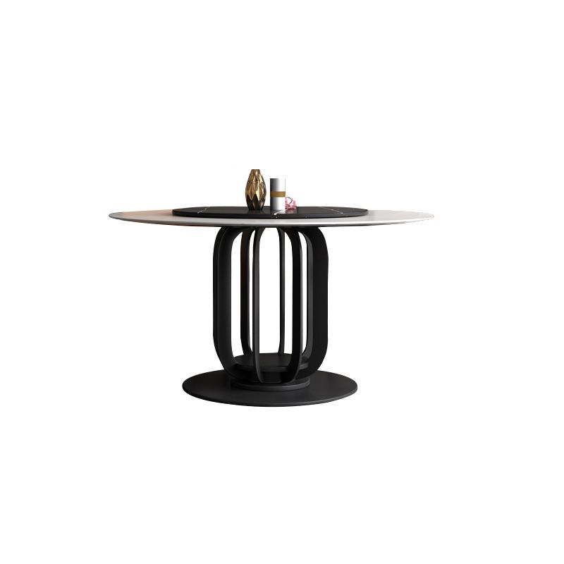 Round Stone Top Dining Table Contemporary Dining Table with Metal Pedestal Base Clearhalo 'Dining Tables & Seating' 'Dining Tables' 'dining_table' 'furn' 'furn_dining_table' 'Furniture' 'Kitchen & Dining Furniture' 1200x1200_552419b2-4c48-4002-8cec-e2e02dd628bb
