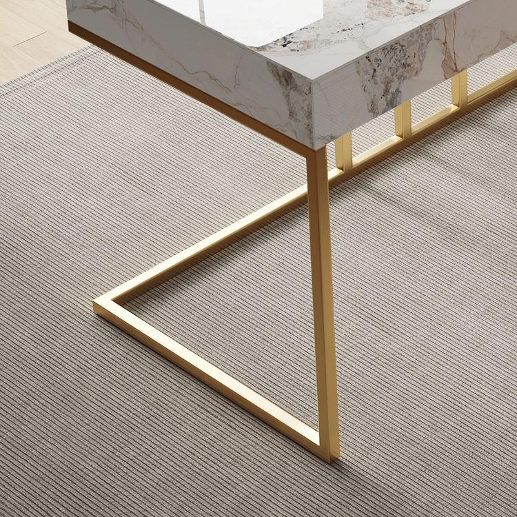 Escritorio de oficina de Stone Glam 23.62 "W escritura de escritura de acero inoxidable con 3 cajones