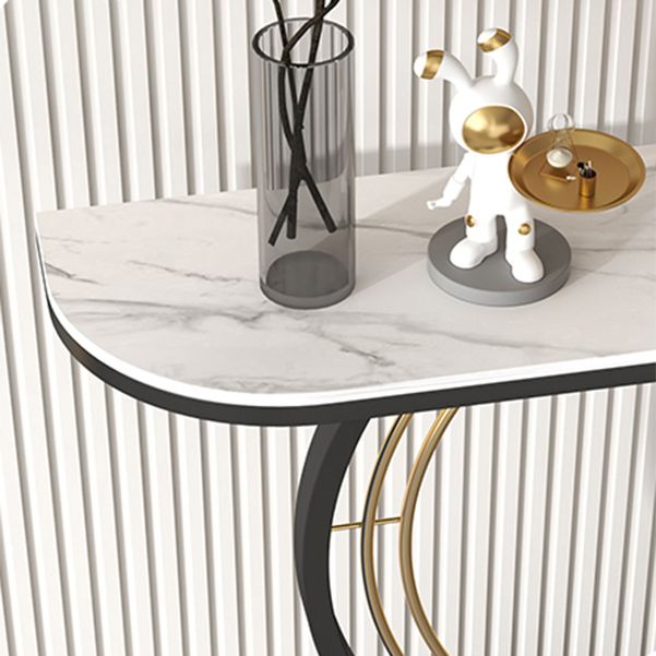 11 "breit zeitgenössischer Konsolentisch Stein Halbmond Endtisch