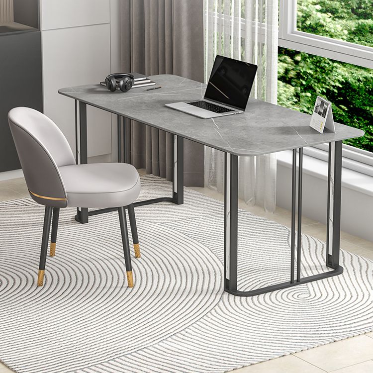 Bureau de bureau rectangulaire industriel Bureau d'ordinateur finition antique avec jambes métalliques