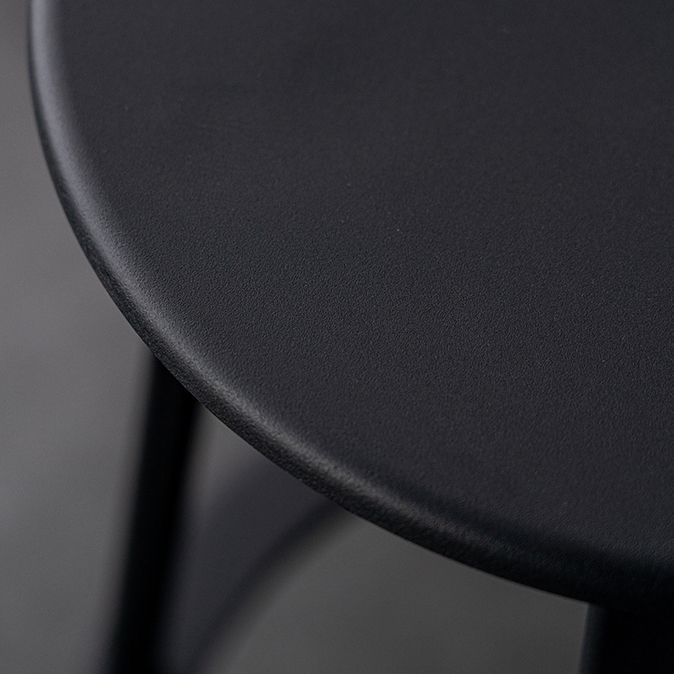 Contemporary Metal Base Backrest Counter High Stool with 4 Legs