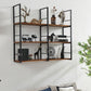 Wall Unit Industrial Bookshelf with Iron Frame Pine Wood Bookshelf Clearhalo 'Bookcases' 'furn' 'furn_bookcases' 'Furniture' 'furniture_bookcases' 'kitchen' 'kitchen_bookcases' 'Living Room Furniture' 'Office Furniture' 1200x1200_5526bd42-727e-4c55-83ce-6036e1eb875a