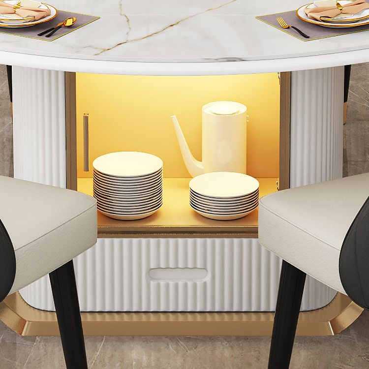 Glam 1/4/7/9 Pieces Scalable Dinette Set with Sintered Stone Top Round Dining Table Set Clearhalo 'Dining Room Sets' 'Dining Tables & Seating' 'dining_room_set' 'furn' 'furn_dining_room_set' 'Furniture' 'furniture_dining_room_set' 'Kitchen & Dining Furniture' 1200x1200_55278d89-99ed-4b4e-beb0-34640e9e4193