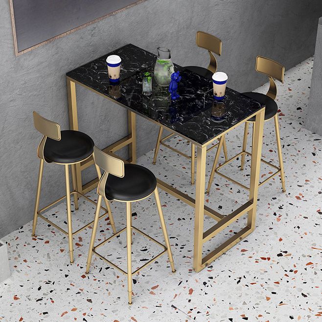 Modern Bar Table Gold and Metal Base Bar Table for Kitchen Living Room Coffee Room Clearhalo 'Bar Furniture' 'Bar Tables' 'bar_tables' 'furn' 'furn_bar_tables' 'Furniture' 'Kitchen & Dining Furniture' 1200x1200_55293c7f-6754-42e2-947f-b09053947ff4