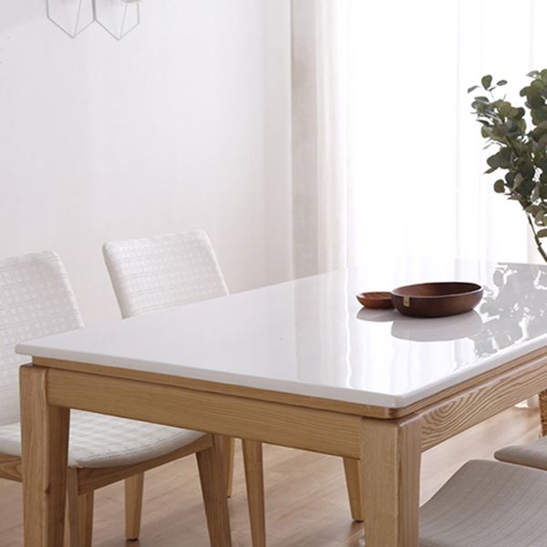 Medieval Modern Marble Rectangle Table White Table with Wooden Base and 4 Legs Clearhalo ' dining_table' 'Dining Tables & Seating' 'Dining Tables' 'furn' 'furn_dining_table' 'Furniture' 'furniture_dining_table' 'Kitchen & Dining Furniture' 'kitchen&dining_furn' 'kitchen' 'kitchen_dining_table' 1200x1200_5529eb44-03c9-40bd-aad0-2e3e1d0469a8