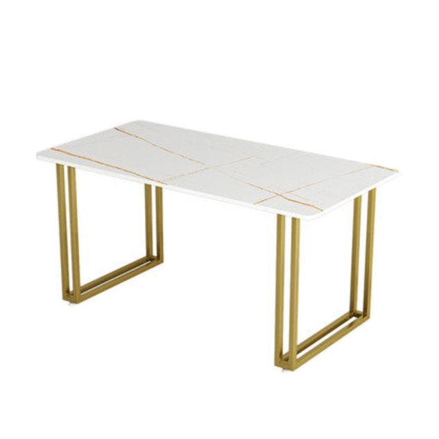 Sintered Stone Home Esstisch Industrial Esszimmertisch mit doppelter Sockel