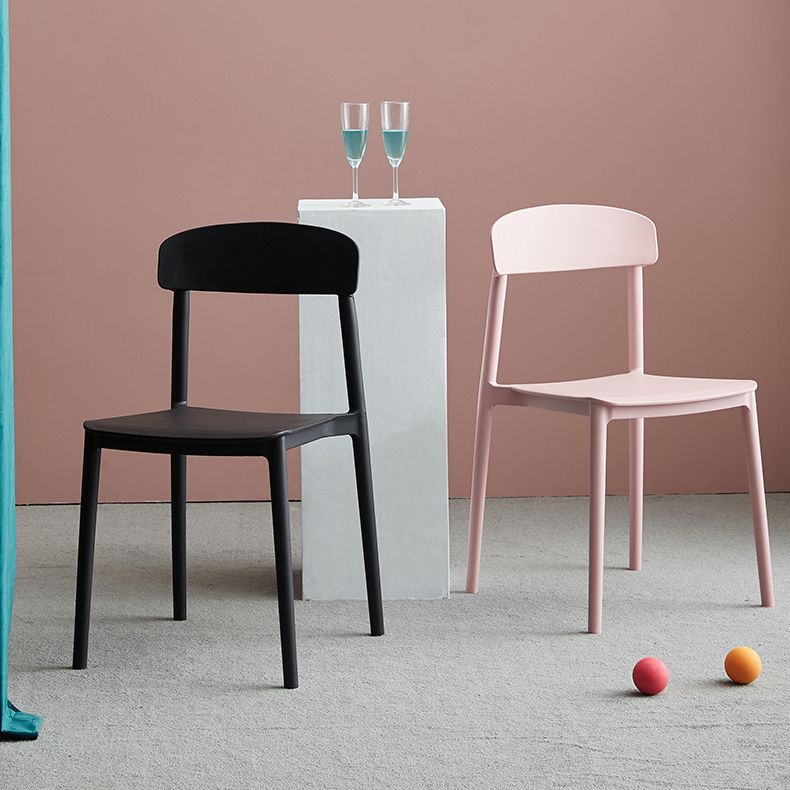 Contemporary Home Side Chair Open Back Plastic Stackable Dining Room Chair Clearhalo ' kitchen&dining_furn' 'Dining Chairs' 'Dining Tables & Seating' 'dining_chair' 'Furniture' 'furniture_dining_chair' 'Kitchen & Dining Furniture' 'kitchen' 1200x1200_552cab9f-ff94-4494-b659-169db7b4240a