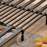 Beige Daybed metalen frame kinderen bed met matras en hoofdeinde