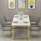 Glam Style Rectangle Stone Table for Restaurant Gold Sled Base Table Clearhalo 'Dining Tables & Seating' 'Dining Tables' 'dining_table' 'furn' 'furn_dining_table' 'Furniture' 'furniture_dining_table' 'Kitchen & Dining Furniture' 'kitchen' 'kitchen_dining_table' 1200x1200_5530c69c-a0a7-4d2a-9408-f322dbd760ed