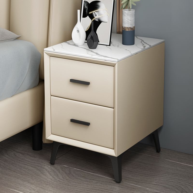 Modern Slate Top Night Table Bedroom 2 Drawers Night Stand with Legs Clearhalo 'Bedroom Furniture' 'furn' 'furn_night_stand' 'Furniture' 'night_stand' 'Nightstands' 1200x1200_5531c1cc-784b-4374-a304-9034712ec6cd