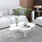 Table basse scandinave de forme libre avec 3 pieds en bois de pin