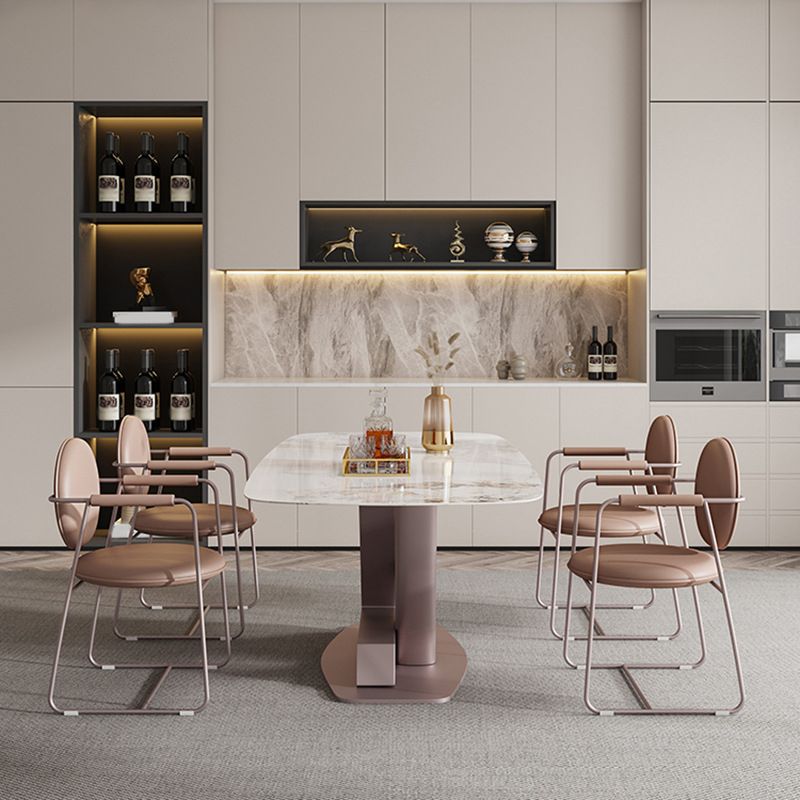 Luxury Sintered Stone Top Dining Set Rectangle 1/4/5/7 Pieces Dining Area Table Set Clearhalo 'Dining Room Sets' 'Dining Tables & Seating' 'dining_room_set' 'furn' 'furn_dining_room_set' 'Furniture' 'Kitchen & Dining Furniture' 1200x1200_5533ae6d-ee1b-4d76-960e-f3187072c114