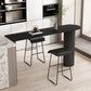 Modern Iron Bar Dining Table with Stone Top Indoor Bistro Table Fixed Table Clearhalo 'Bar Furniture' 'Bar Tables' 'bar_tables' 'furn' 'furn_bar_tables' 'Furniture' 'furniture_bar_tables' 'Kitchen & Dining Furniture' 1200x1200_5534f506-2e82-4051-870e-f288e1f7e003