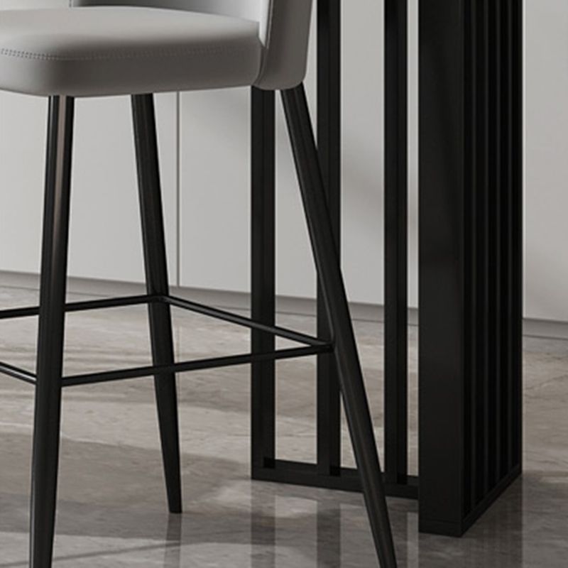 Industrial Style Rectangle Stone Bar Table 42-inch Height Metal Pedestal Bistro Table Clearhalo 'Bar Furniture' 'Bar Tables' 'bar_tables' 'furn' 'furn_bar_tables' 'Furniture' 'furniture_bar_tables' 'Kitchen & Dining Furniture' 1200x1200_55355ec0-c2af-4f2b-ba1e-dc8f8a313048