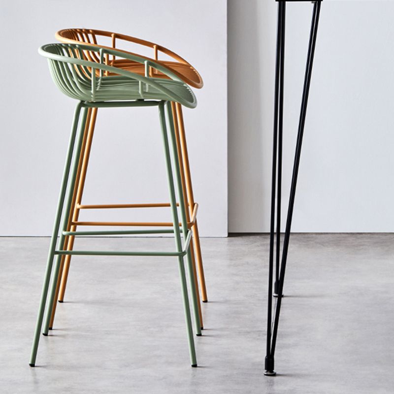 Modern Armless Backrest Counter Stool Iron Cashier Bar Stool with Seat and Pedal Clearhalo 'Bar Furniture' 'Bar Stools' 'bar_stools' 'furn' 'furn_bar_stools' 'Furniture' 'furniture_bar_stools' 'Kitchen & Dining Furniture' 1200x1200_55370703-6590-448d-a79a-c8d6e0b07704