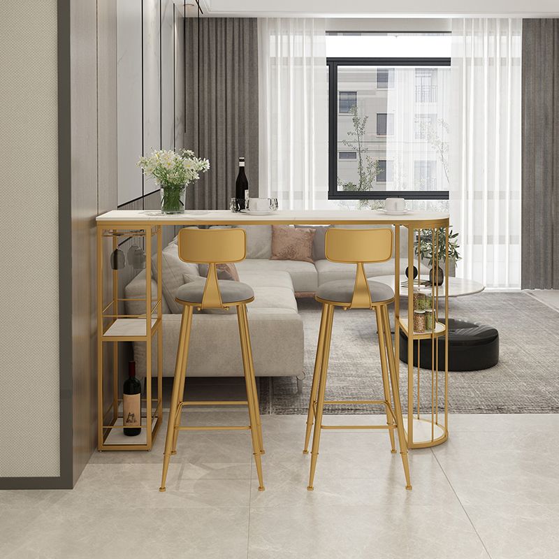 Glam Style Fixed Bar Table 1/2/3 Pieces Stone Counter Table for Dining Room Clearhalo 'Bar Furniture' 'furn' 'furn_home_bar_bar_sets' 'Furniture' 'Home Bars & Bar Sets' 'home_bar_bar_sets' 'Kitchen & Dining Furniture' 1200x1200_553725a9-bfcb-4d8e-b4d4-b4e306a882a0
