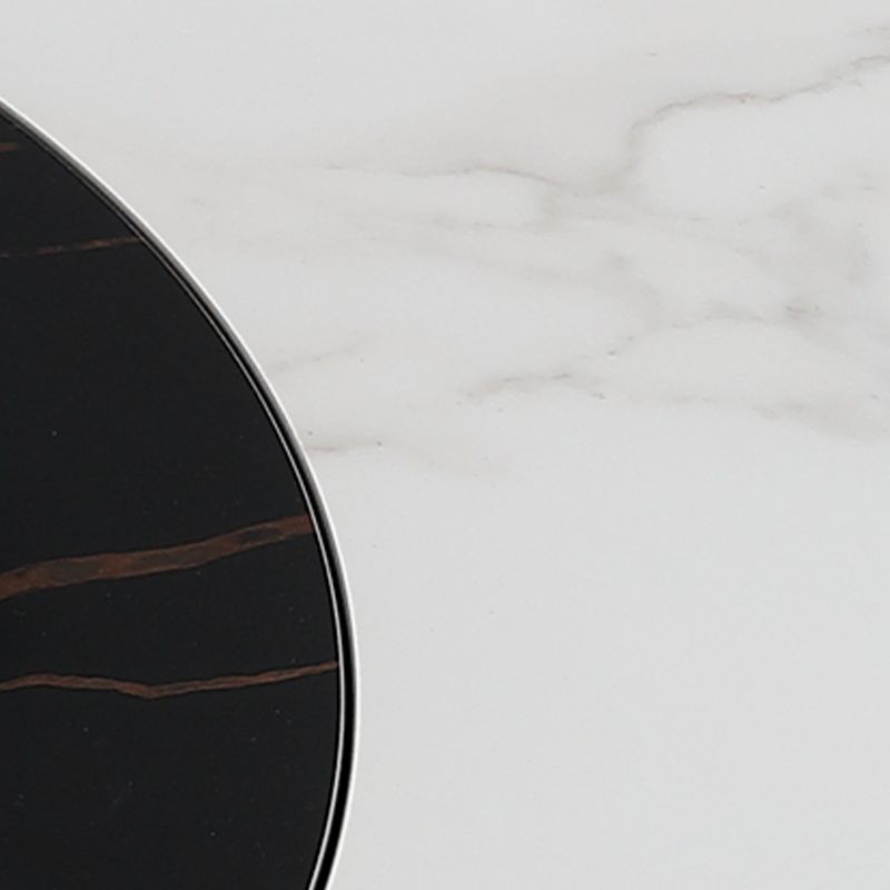 Modern Round Pub Table Stone Top Black Base Pedestal Casual Dining Table Clearhalo 'Dining Tables & Seating' 'Dining Tables' 'dining_table' 'furn' 'furn_dining_table' 'Furniture' 'Kitchen & Dining Furniture' 1200x1200_553740d0-34e0-4ce6-be1c-6984cc562e41