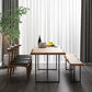 Modern Double Pedestal Dining Table Wood Table for Living Room