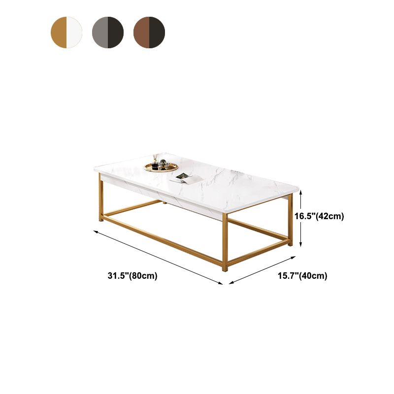 Solid Wood Coffee Table Rectangle Coffee Table for Living Room