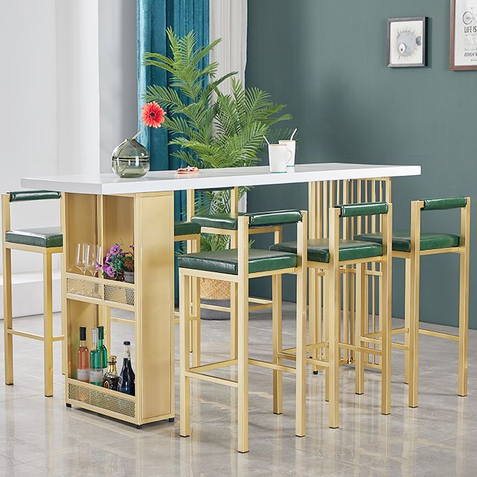 Houten balktafel traditionele luxe rechthoekige staaf aanrecht tafel met dubbele voetstuk