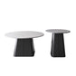 Table basse sur piédestal en acier moderne, ensemble de table ronde en ardoise