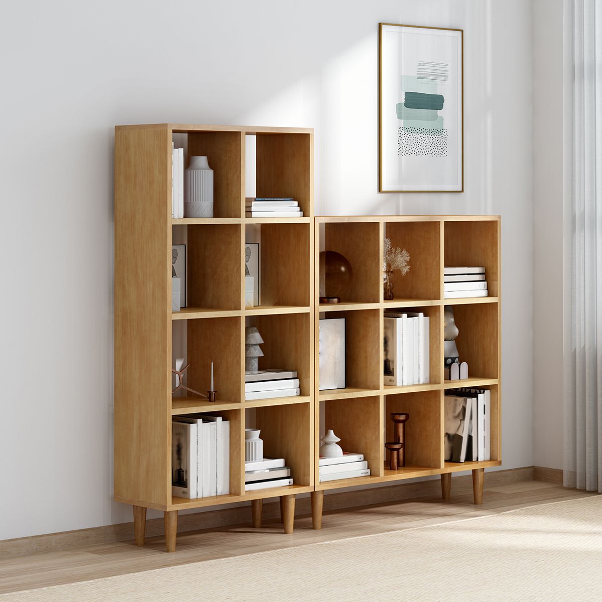 Modern Style Open Back Bookshelf Wooden Shelf Bookcase in Brown Clearhalo 'Bookcases' 'furn' 'furn_bookcases' 'Furniture' 'Office Furniture' 1200x1200_553ddbb5-177f-4d8c-8743-61977d248b87