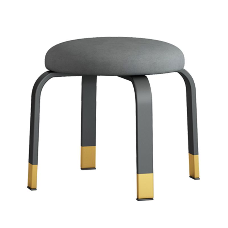 Fabric Round Water Resistant Ottoman Modern Solid Color Metal Frame Ottoman Clearhalo 'furn' 'furn_ottomans_poufs' 'Furniture' 'Living Room Furniture' 'Ottomans & Poufs' 'ottomans_poufs' 1200x1200_553e01f8-97bb-43ec-84b2-fc007adefb07