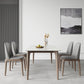 Mesa de comedor Mid-Century Mesa de comedor rectangular de piedra en blanco