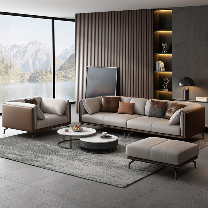 Transitional Genuine Leather Cushions Sofa 31.5"High Pillow Top Arm Couch Clearhalo 'furn' 'furn_sofas' 'Furniture' 'furniture_sofas' 'Living Room Furniture' 'Sofa' 'sofas' 1200x1200_5541f54d-3e0b-4a45-9c83-70daba37fcba