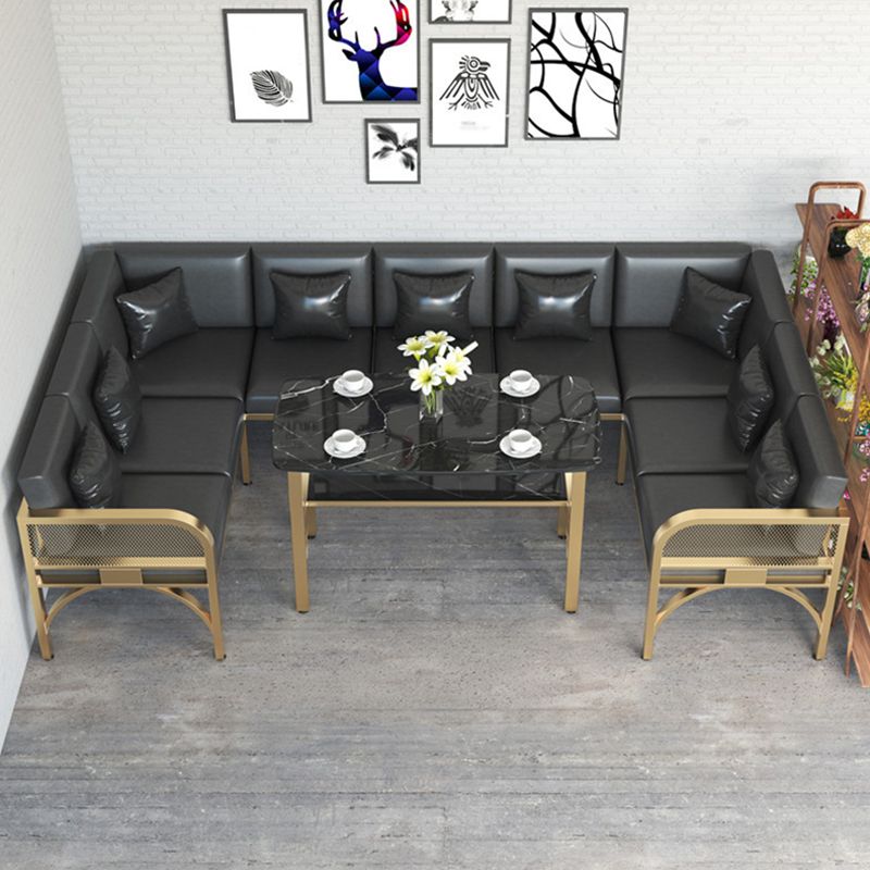 Industrial Sintered Stone Dinner Room Kitchen Table Black Table with Gold Frame Clearhalo ' dining_table' 'Dining Tables & Seating' 'Dining Tables' 'furn' 'furn_dining_table' 'Furniture' 'furniture_dining_table' 'Kitchen & Dining Furniture' 'kitchen&dining_furn' 'kitchen' 'kitchen_dining_table' 1200x1200_55430425-24a0-449f-9d61-f45646bb1a52