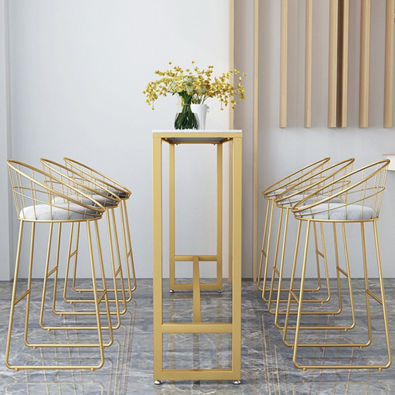 Stone Bar eettafel Glam -stijl rechthoekige staaftafel met schroefvoetstuk voor keuken