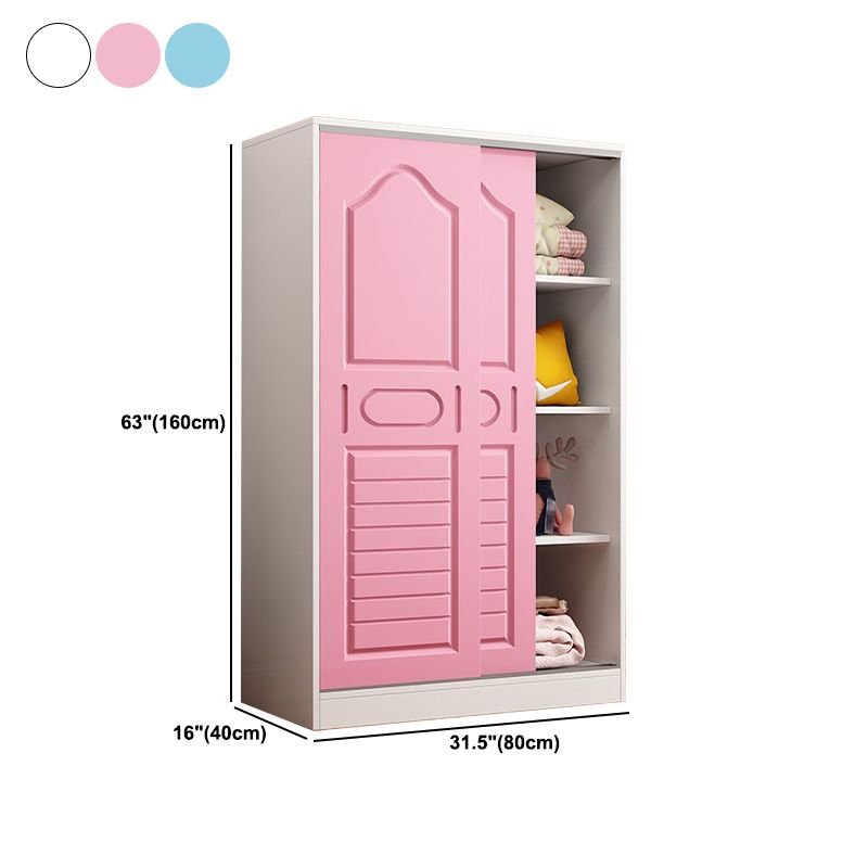 Zeitgenössische Holzgarderobe 2-Türer-Kleiderschrankschrank für Schlafzimmer
