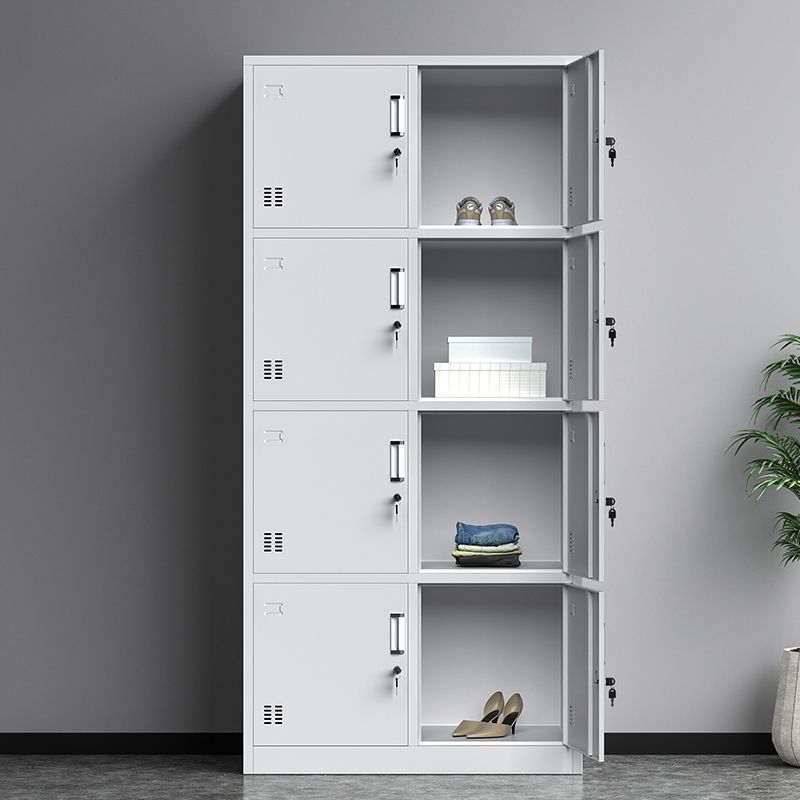Armoire de rangement en acier gris pour salle de bain armoire contemporaine avec portes à charnière