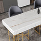 Table de bar rectangulaire de style Glam, ensemble de 1/2/3 pièces en pierre pour usage domestique
