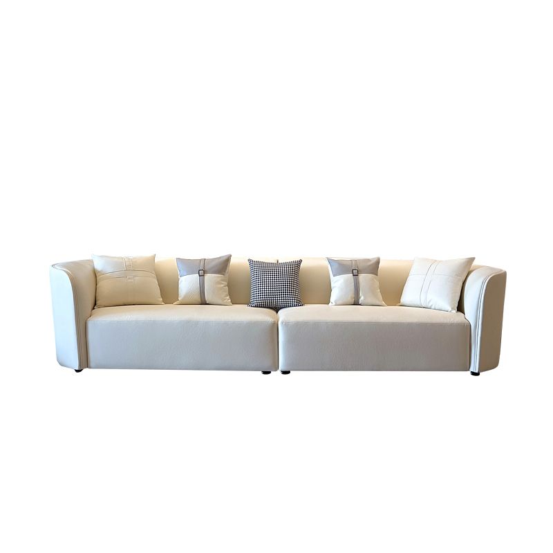Faux Leather Pillow Top Arm Sofa/Sectional Pillowed Back Cushions, Stain-Resistant Clearhalo 'furn' 'furn_sectionals' 'Furniture' 'furniture_sectionals' 'kitchen' 'kitchen_sectionals' 'Living Room Furniture' 'Sectionals' 1200x1200_5543e1a3-0017-4b90-9ce7-102ed7035537