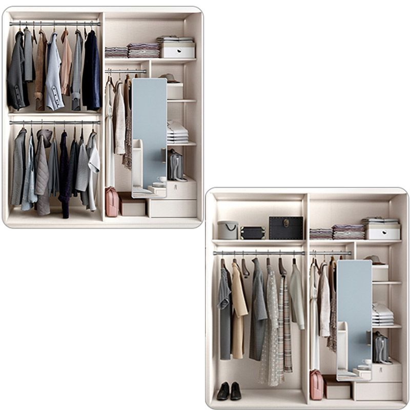White Engineered Wood Wardrobe Closet Sliding Wardrobe Armoire Clearhalo 'Armoires & Wardrobes' 'armoires_wardrobes' 'Bedroom Furniture' 'furn' 'furn_armoires_wardrobes' 'Furniture' 1200x1200_55445e80-eb54-4f57-8a27-15751f774d3e