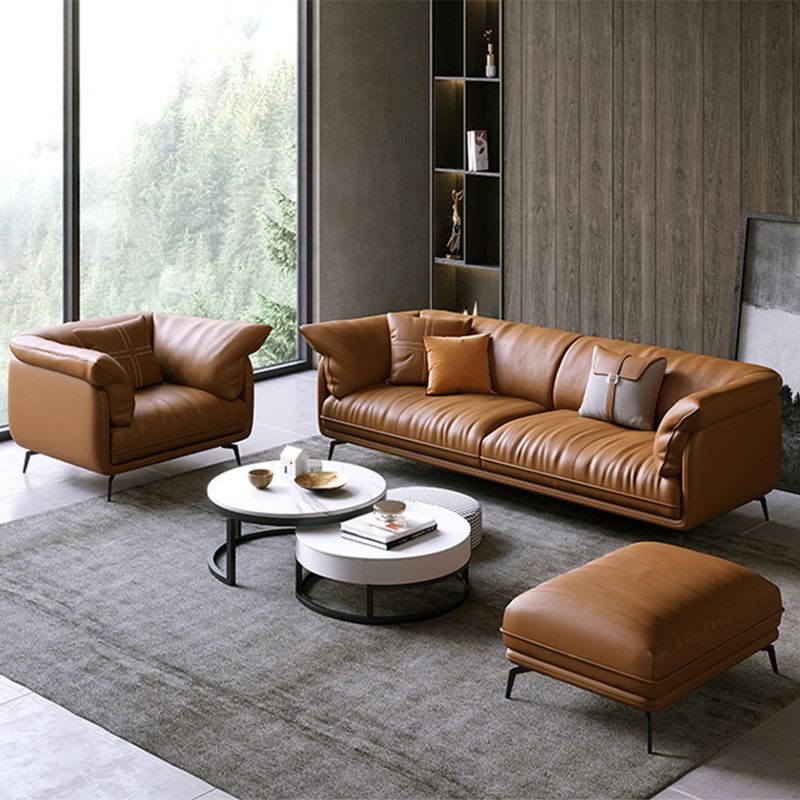 Coussins de salon en cuir authentique moderne