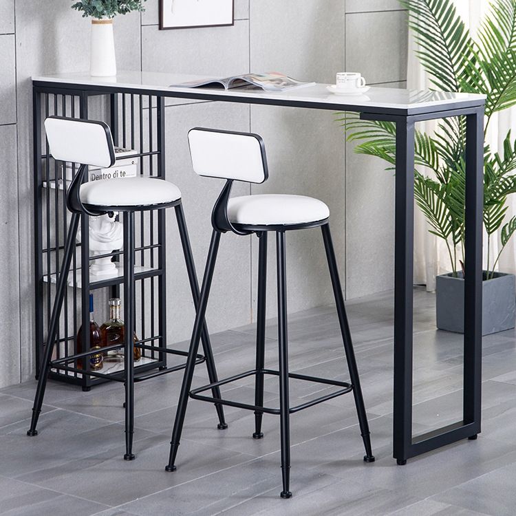 Industrial Style 1/2/3 Pieces Bar Table Set Rectangle Bar Table with Metal Stools Clearhalo 'Bar Furniture' 'furn' 'furn_home_bar_bar_sets' 'Furniture' 'Home Bars & Bar Sets' 'home_bar_bar_sets' 'Kitchen & Dining Furniture' 1200x1200_55451b38-b2e1-4cd8-96b6-e1314de15e5e