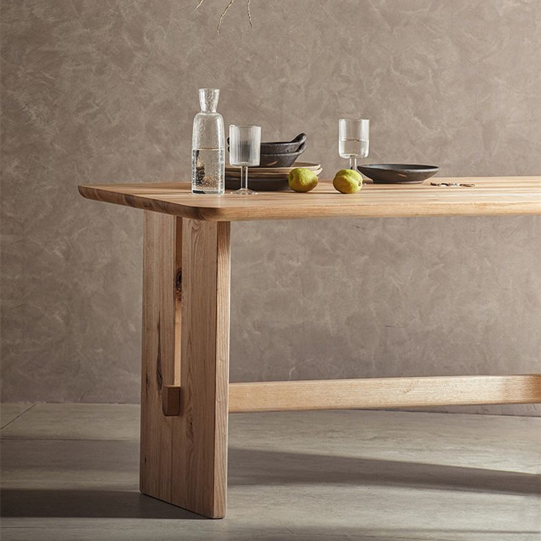 Modern Pine Solid Wood Table for Restaurant Rectangle Dining Table with Trestle Base Clearhalo 'Dining Tables & Seating' 'Dining Tables' 'dining_table' 'furn' 'furn_dining_table' 'Furniture' 'furniture_dining_table' 'Kitchen & Dining Furniture' 'kitchen' 'kitchen_dining_table' 1200x1200_55467c72-6892-4aa3-8c08-bdd3f07c921a