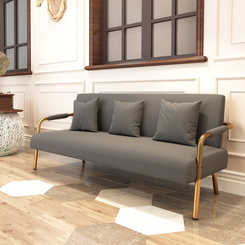 Velvet 3-seater Sofa with Pillow Top Arm for Apartment 28.35" High Clearhalo 'furn' 'furn_sofas' 'Furniture' 'Living Room Furniture' 'Sofa' 'sofas' 1200x1200_5546def7-a11e-48bd-a2b9-ef3b3f8a8652