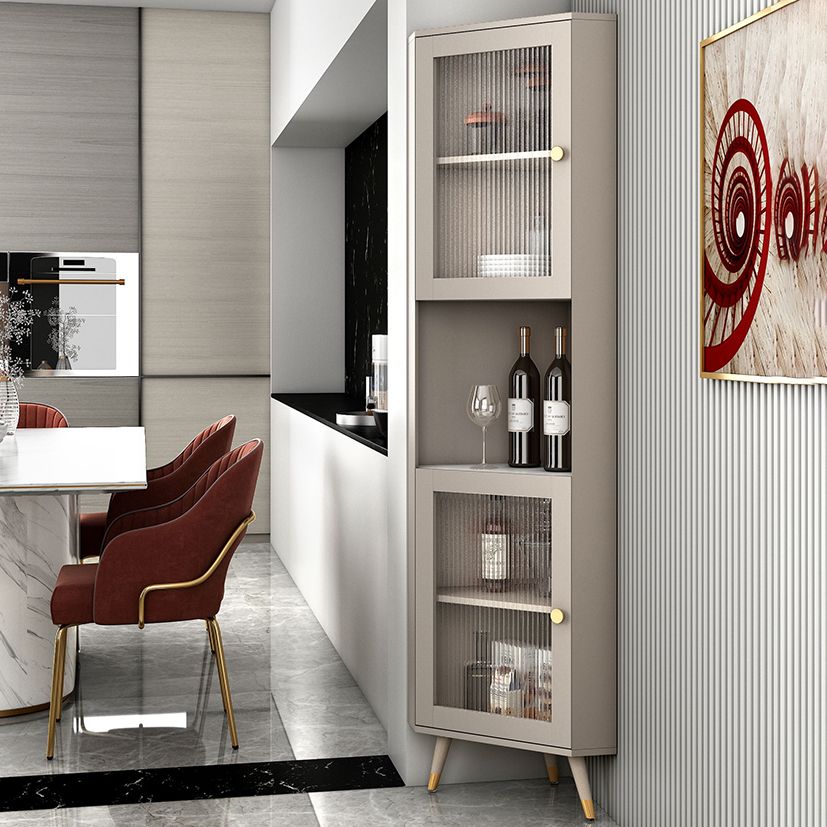 Stone di pietra glam e MDF Servizio di vetro da soggiorno da 69,5 "Herbole di vetro a buffet