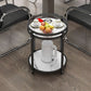 Glam Metal Storage End Table Double Tier Side Table for Living Room