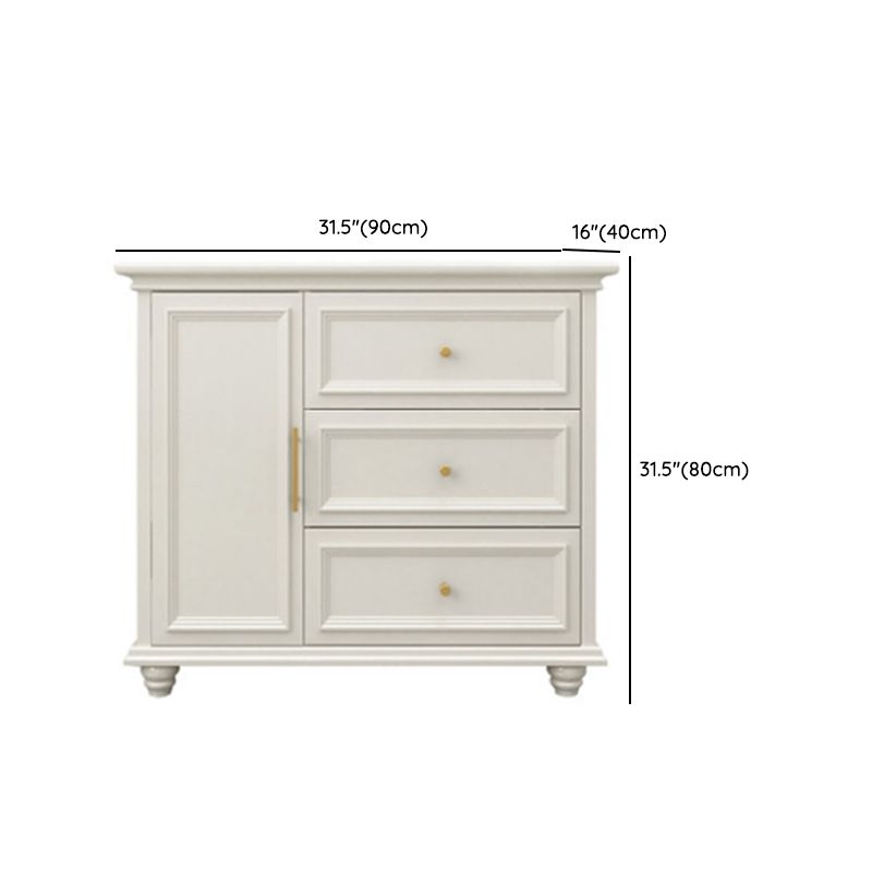 Contemporary White Buffet Sideboard Solid Wood Sideboard Cabinet with Drawers and Doors Clearhalo 'buffet_sideboard' 'Buffets & Sideboards' 'furn' 'furn_buffet_sideboard' 'Furniture' 'Kitchen & Dining Furniture' 1200x1200_554b9098-8964-4c68-afae-1b8c3e4f8b87