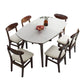 Modern Adjustable Dining Table Stone and Solid Wood Tripod Home Kitchen Table Clearhalo 'Dining Tables & Seating' 'Dining Tables' 'dining_table' 'furn' 'furn_dining_table' 'Furniture' 'furniture_dining_table' 'Kitchen & Dining Furniture' 'kitchen' 'kitchen_dining_table' 1200x1200_554bc7a6-f4d5-4a89-b6e2-49be5dd86c01