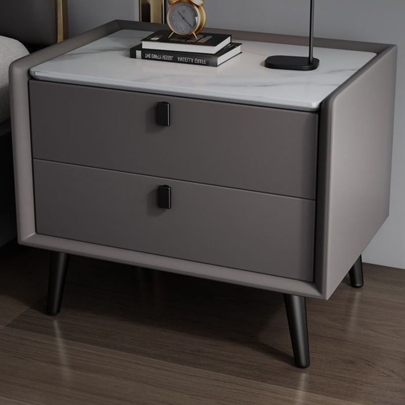 Deux tiroirs à accent contemporain table de chevet de table antique