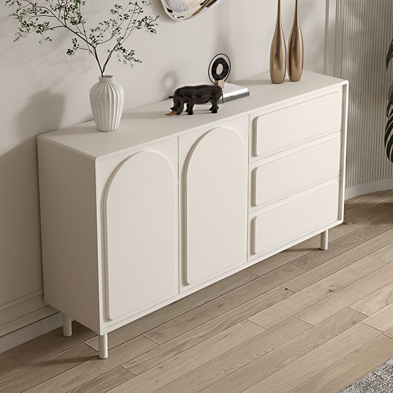 Buffet de restauration en bois crédinza contemporain avec armoires et tiroirs