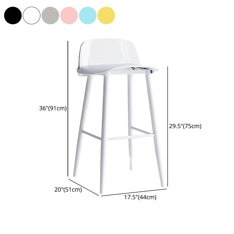 Nordic Armless Backrest Counter Stool Iron Cafe Bar Stool with Acrylic Seat Clearhalo 'Bar Furniture' 'Bar Stools' 'bar_stools' 'furn' 'furn_bar_stools' 'Furniture' 'furniture_bar_stools' 'Kitchen & Dining Furniture' 1200x1200_554cf23f-ee83-4c42-851b-2d7351a80598