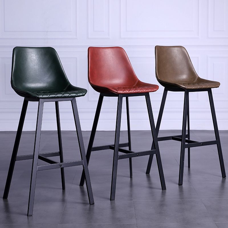 Distressed Leather Low Back Barstool Industrial Indoor Tall Stool with Bucket Seat Clearhalo 'Bar Furniture' 'Bar Stools' 'bar_stools' 'furn' 'furn_bar_stools' 'furniture_bar_stools' 'Kitchen & Dining Furniture' 'kitchen&dining_furn' 'kitchen' 'kitchen_furn' Furniture' 1200x1200_554f2e1f-50c6-49b7-98d4-cf6fac639786