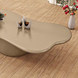 Scandinavian Free Form Coffee Table with Pedestal Base in Solid Wood