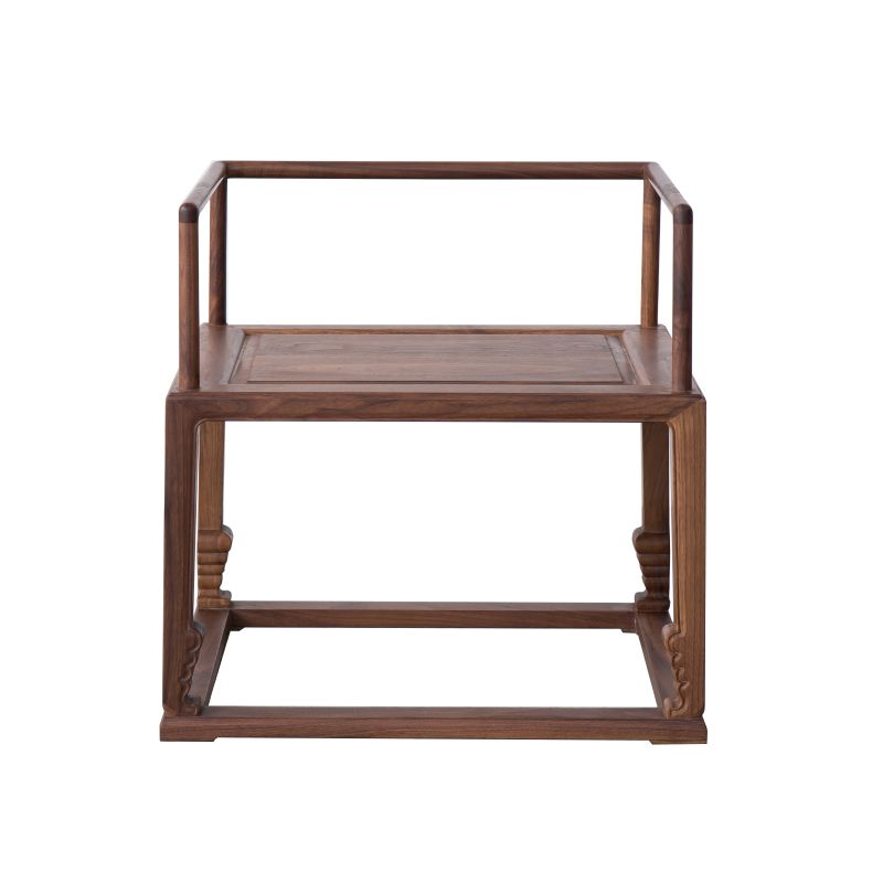 Traditional Style Dining Chair Wooden Open Back Arm Chair for Home